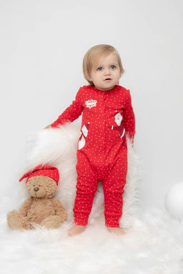 К 6486/насыщенно-красный,горошек комбинезон яс