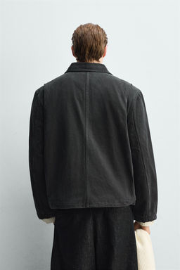 CAZADORA RELAXED FIT LAVADA BOLSILLOS / Gris oscuro - Zara фото 3