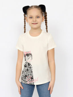 CRB wear/CSKG 63866-21-419 Футболка для девочки,экрю/Ex.Cherubino