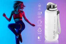 Бутылка для воды 1,5 л 10*10*28,5 см"Style Matte" с углублениями д/пальцев белая