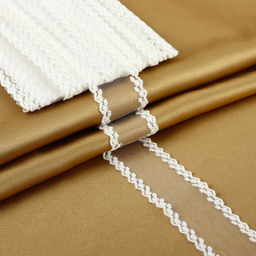 Кружево на сетке, 45 мм, 14±1 м, белое