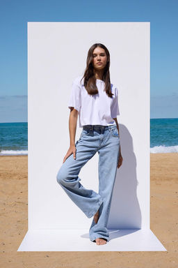 More Sustainable Mavi Rejeneratif Pamuk Dusuk Bel Wide Leg Genis Paca Jeans TWOAW26JE00222