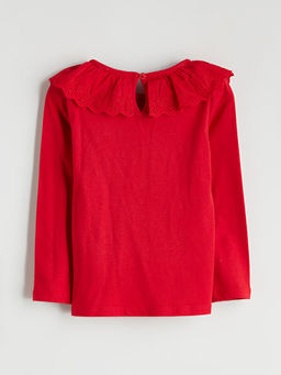 Yaka Detayl? Penye K?z ?ocuk Ti??rt