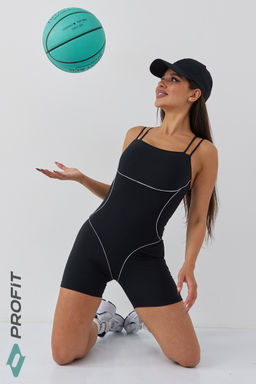 Спортивный женский комбинезон с кантом, черный, km.040.001 - Profit фото 21