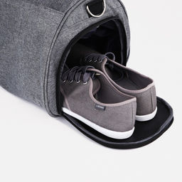 Сумка спортивная на молнии, отдел для обуви, длинный ремень, цвет серый - Simaland фото 4