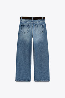 Z.10 HIGH-WAIST BELTED CULOTTES JEANS - Zara фото 19