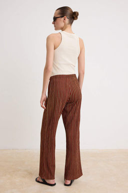 Murdum Cizgili Wide Leg Yuksek Bel Uzun Dokulu Orme Pantolon TWOSS26PL00157 - Trendyolmilla фото 4