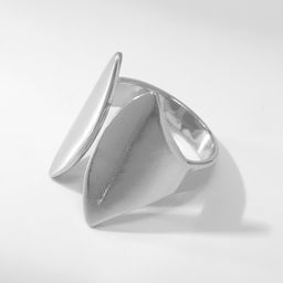 Кольцо металл Тренд два лепестка, цвет серебро, размер 16