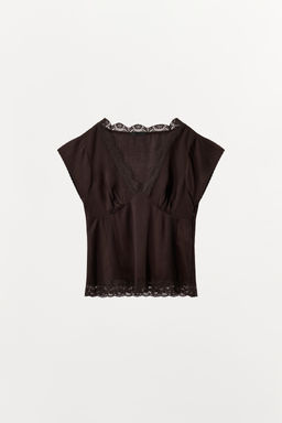 100% LYOCELL LACE TOP - Zara фото 12