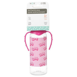 Бутылочка для кормления малыша M&B Baby, классическое горло, с ручками, от 3 мес, 250 мл., цилиндр