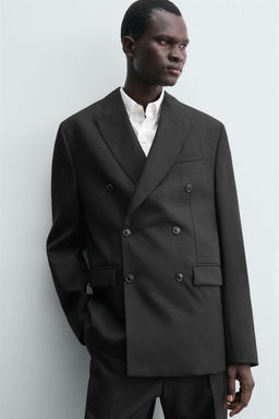 100% WOOL DOUBLE-BREASTED SUIT BLAZER - Zara фото 5