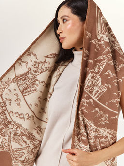 в составе ШЕРСТЬ  и КАШЕМИР Большой, мягкий, теплый  двусторонний палантин