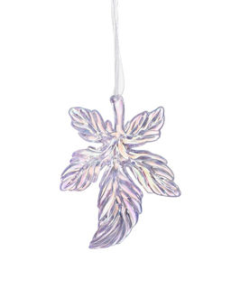 Цена за 2 шт. Ёлочная игрушка Зимнее волшебство. Волшебный листок, 118.2 см, прозрачный перелив  фото 7