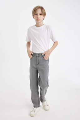 Прямые джинсовые брюки прямого кроя для мальчика - Defacto фото 2