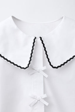 PICOT TRIM PETER PAN COLLAR SHIRT - Zara фото 3