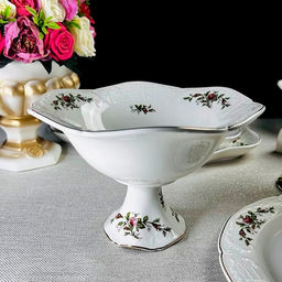 Конфетница на ножке ДОМИНИКА в под.уп. Фарфор арт.205-379 /LENARDI/