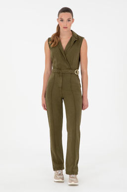 Женский джинсовый комбинезон цвета хаки Неожиданная скидка в корзине - U.s. polo assn фото 3