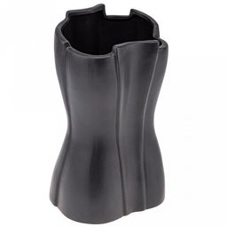 Ваза керамическая "Талия" 1,9л, 15х12см h25см, тонкокаменная керамика, горло - 13,5х10,5см, матовая глазурь, цвет - графит (Китай)