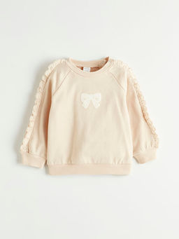 Dantel Detayl? K?z Bebek Sweatshirt ve E?ofman Alt?