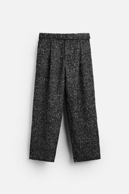 HERRINGBONE WIDE-LEG TROUSERS - Zara фото 6