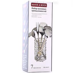 40453 Набор кухонных принадлежностей 7пр на подставке нерж/ст MB (х12) - Mayer&boch фото 6