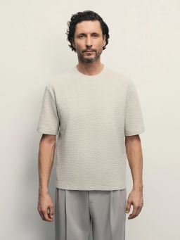 Футболка из фактурного хлопка / Zarina фото 3