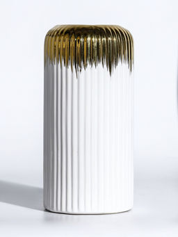 Ваза для цветов «Дакей», 20×10 см, d=6 см, керамика, белая