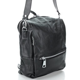 C0244H black, женский кожаный рюкзак Barcelo Biagi