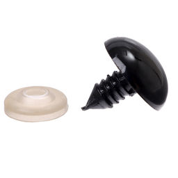 Глаза винтовые с заглушками, набор 20 шт., размер 1 шт. — 1.8 см, цвет чёрный