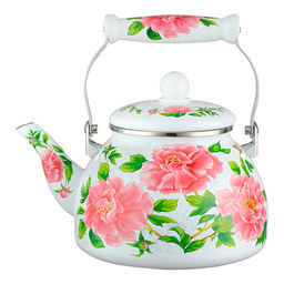 Чайник эмалированный с керамической ручкой 3,0л."Пионы" EM-1335 /DELTA/
