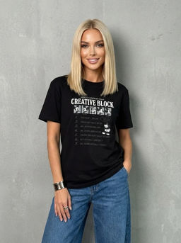 K13455 Футболка OVER SIZE (плотный хлопок) ЧЕРНЫЙ