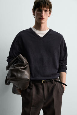 JERSEY LIGERO ALGOD?N - LINO LIMITED EDITION / Marino - Zara фото 7