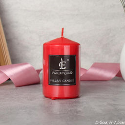 Свеча столбик красная 5х7,5 см / SS6 /уп 108/