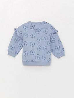 Bisiklet Yaka Uzun Kollu Bask?l? K?z Bebek Sweatshirt ve E?ofman Alt 2li Tak?m - Waikiki фото 3