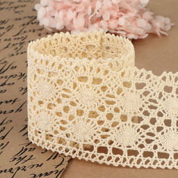 Кружево вязаное, 70 мм, 10±1 м, бежевое