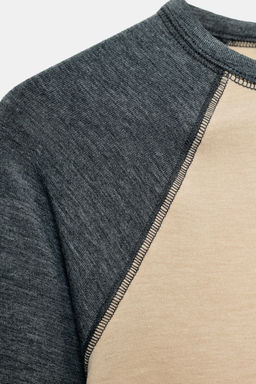 CONTRAST RAGLAN SLEEVE T-SHIRT - Zara фото 7