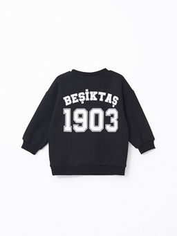 Bisiklet Yaka Be?ikta? Bask?l? Erkek Bebek Sweatshirt - Waikiki фото 3