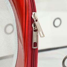 Сумка - переноска для животных, прозрачная, 43 х 24 х 28 см, красная - Пижон фото 6