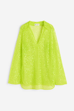 Camisa popover de malla embellecida