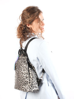 LACCOMA рюкзак Адель-леопард черный эко кожа хлопок  фото 4