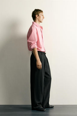 CAMISA BOXY FIT RAYAS / Blanco / Rojo - Zara фото 4
