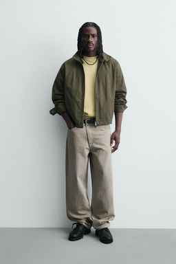 PANTAL?N RELAXED FIT CIERRE CRUZADO / Gris claro