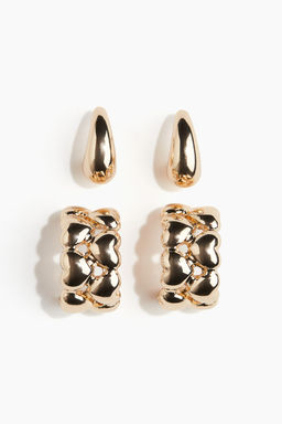 2 pares de pendientes de aro