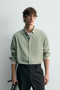 Рубашка CAMISA ESTRUCTURA CUADROS зеленая