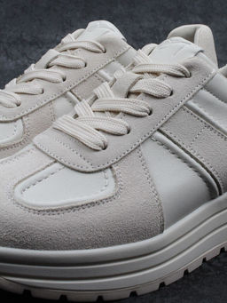 03-A1020-2 LT. BEIGE Кроссовки женские (натуральная кожа, натуральная замша)