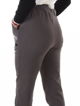 MD54 DK. GRAY Брюки спортивные утепленные женские (85% хлопок, 10% полиэстер, 5% спандекс)