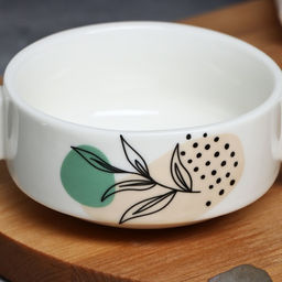 Тарелка глубокая керамическая «Веточка», 220 мл, 10.5×5 см