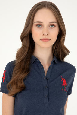 Женская темно-синяя базовая футболка Неожиданная скидка в корзине - U.s. polo assn фото 2