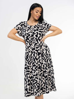 Платье женское, цвет бежевый черный