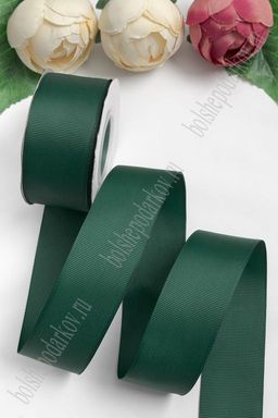 Лента репсовая 4 см*20 ярд "1 сорт" (SF-1349) темно-зеленый №49